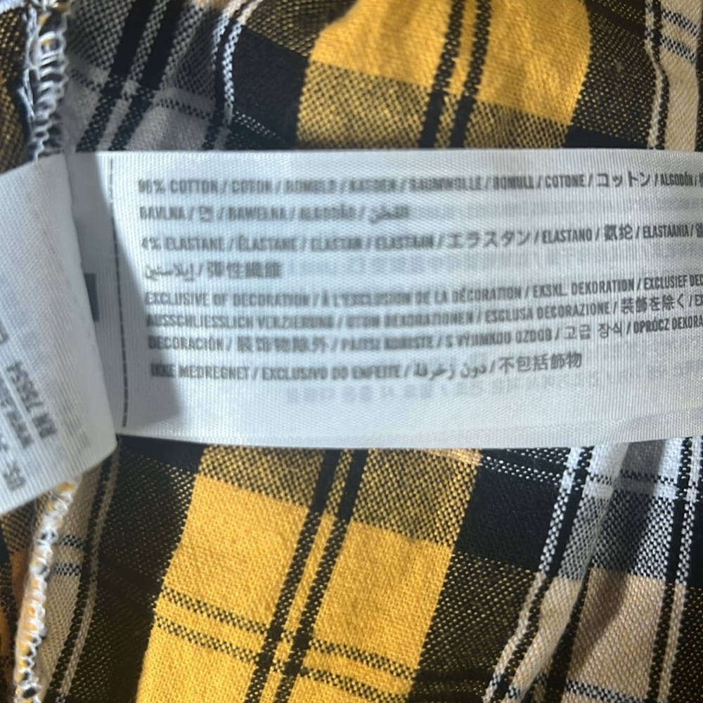 Hollister Yellow Plaid Pencil Mini Skirt Size Small Y2K Clueless Preppy Twee - Picture 8 of 11